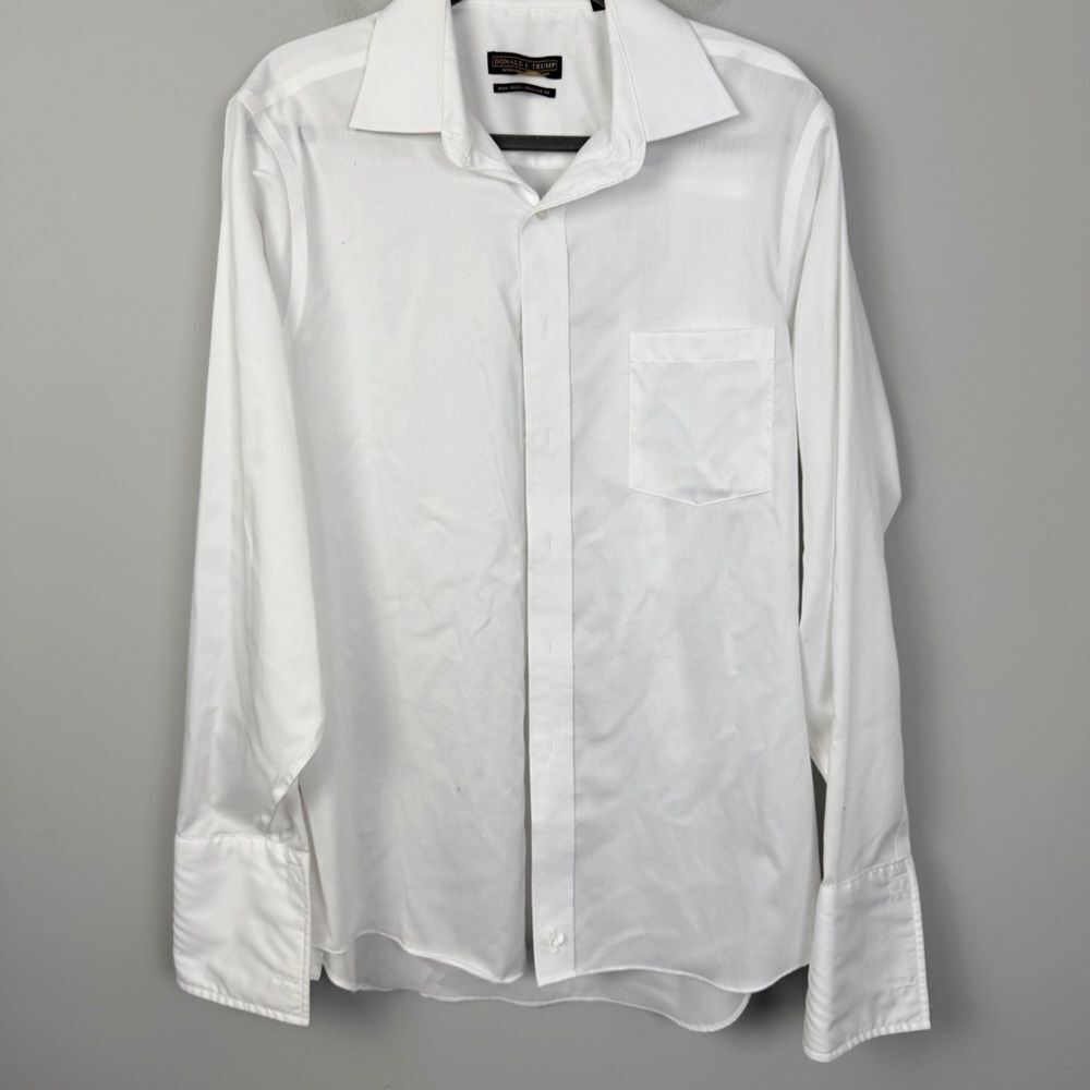 DONALD TRUMP SIGNATURE COLLECTION | Classic White Men's Dress Shirt 16/34-35